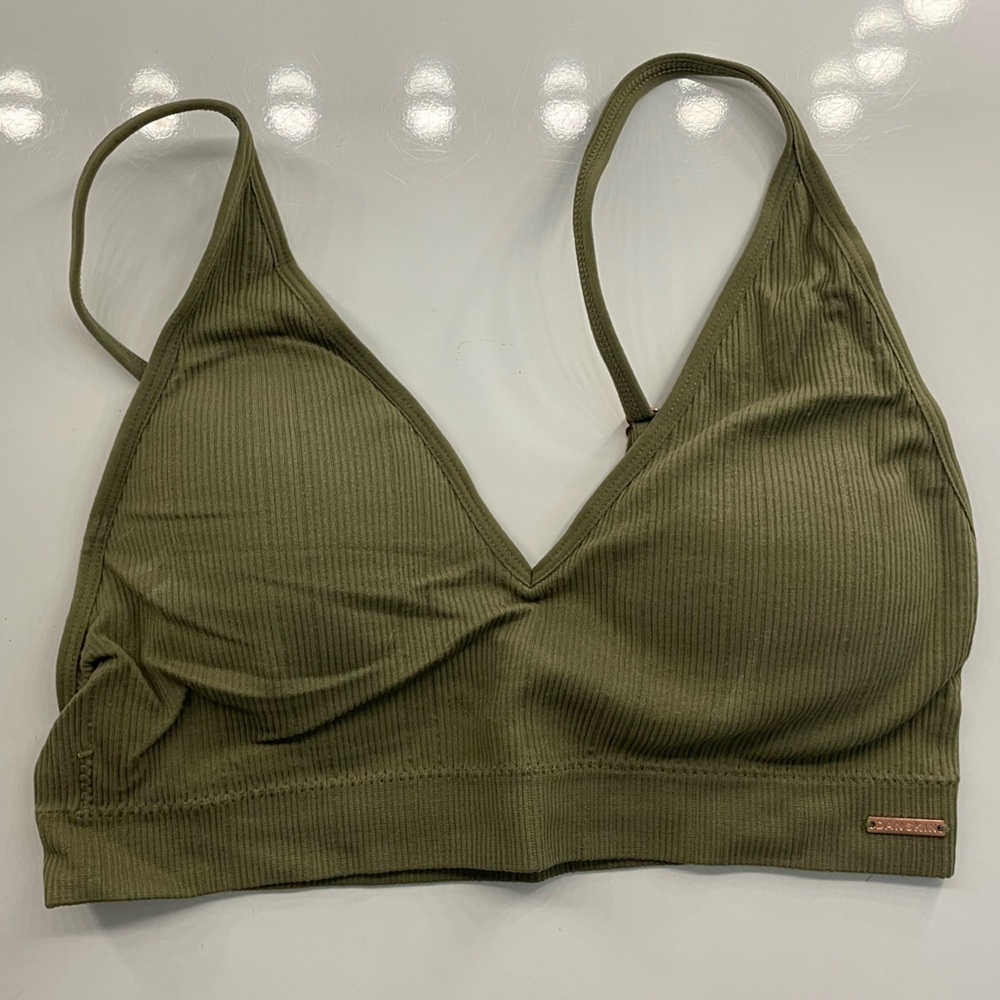 Danskin Olive Green Ribbed Bralette